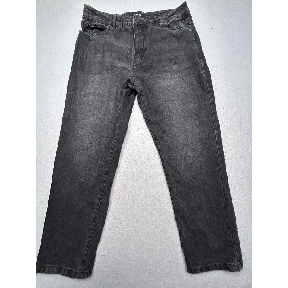 boohooMAN Jeans Cotton Black Faded Size US 38 EUR 54 Mens